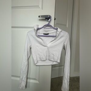 Zara polo long sleeve white S